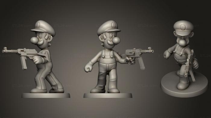 Toys (Machine Gun Luigi, TOYS_0600) 3D models for cnc